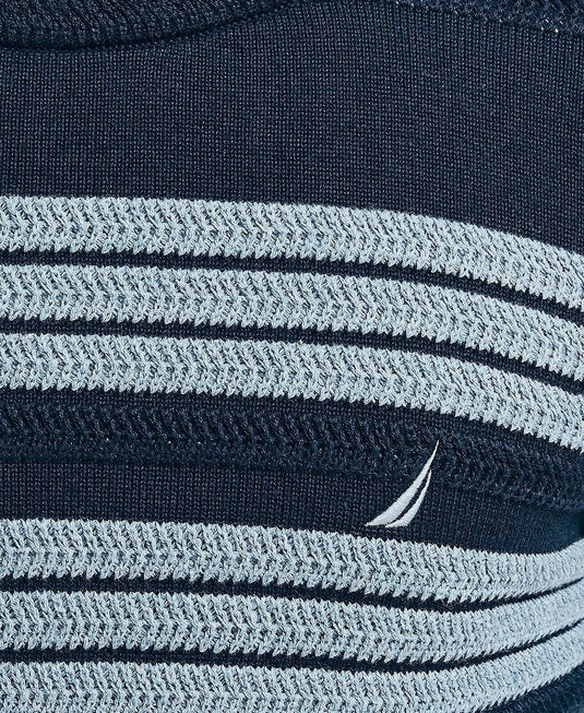 Translation missing: en.Nautica Men's Textured Striped Crewneck Sweater in Navy-Size Medium