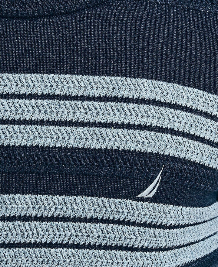 Translation missing: en.Nautica Men's Textured Striped Crewneck Sweater in Navy-Size Medium