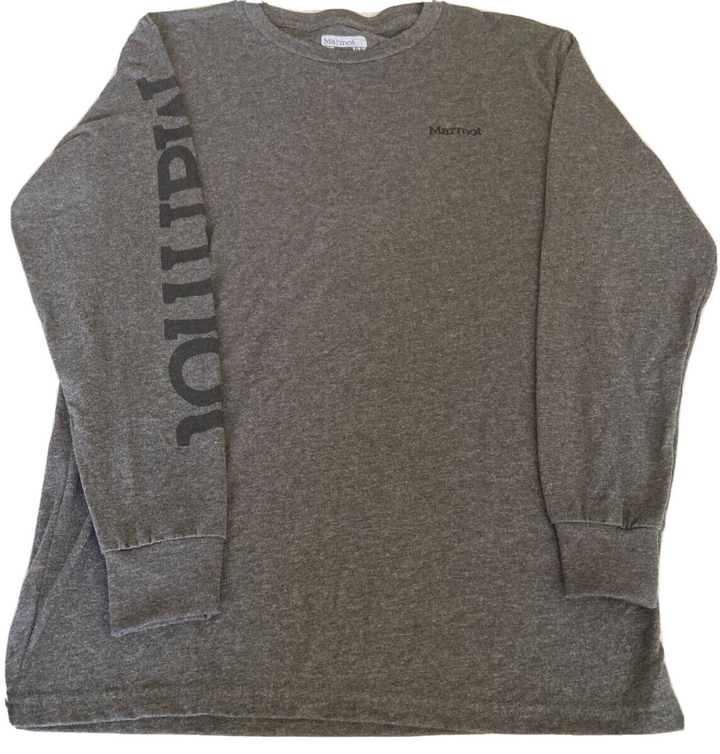 Translation missing: en.MARMOT Men's Logo Sleeve Graphic Long-Sleeve T-Shirt in Charcoal Heather-Small