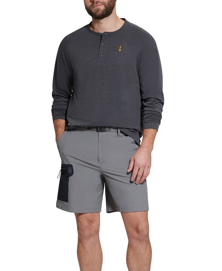 Translation missing: en.Bass Outdoor Men's L/S Hilltop Henley Shirt in Asphalt Grey-Large