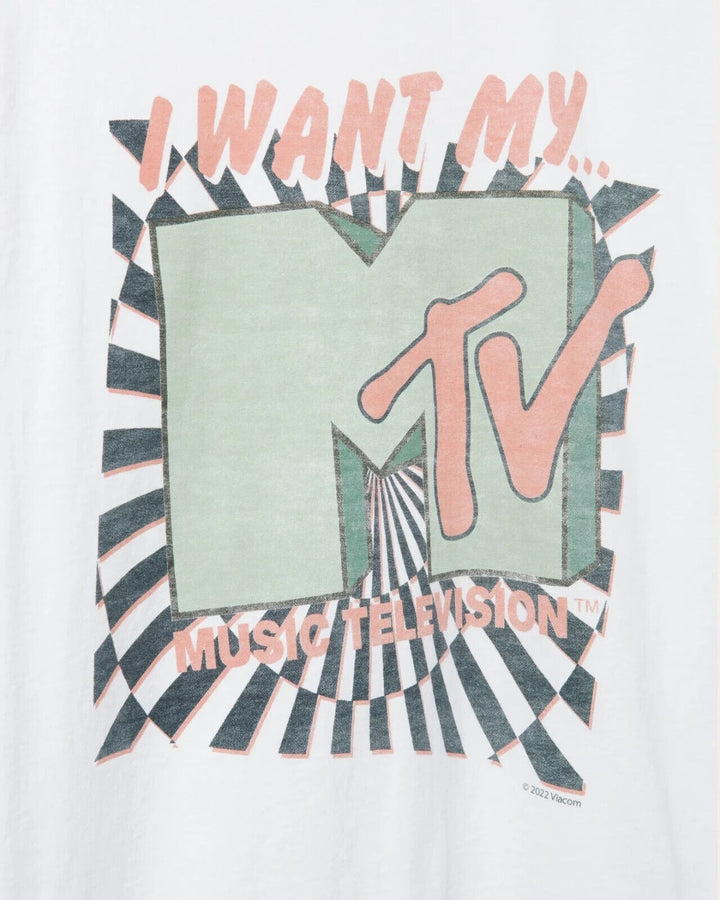 Translation missing: en.Junk Food Men's I Want My MTV Flea Market T-Shirt in White-Small