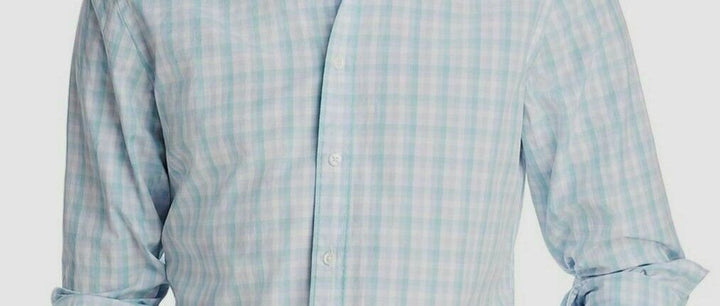 Translation missing: en.The Men's Store Premium Cotton Plaid Regular Fit Shirt Island Blue-Size Small