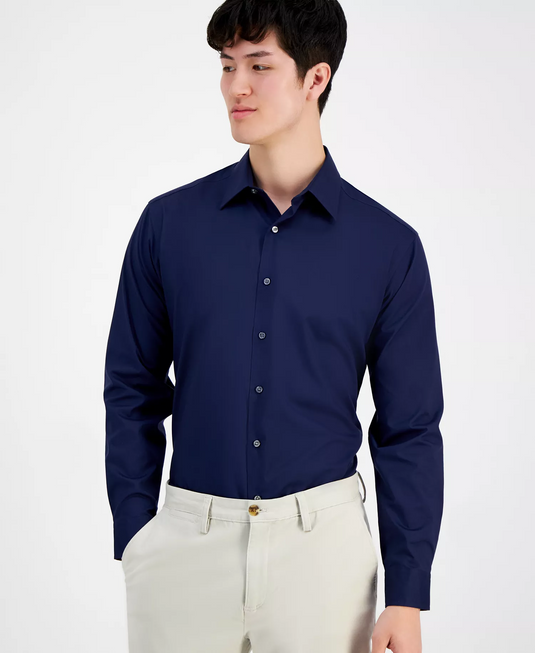 Translation missing: en.Club Room Men's Regular-Fit Dress Shirt Cotton Blend Blue Notte L16-16.5 34/35