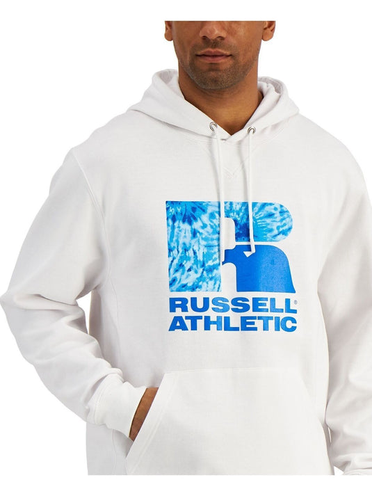 Translation missing: en.Russell Athletic Men's Santiago Logo-Print Hoodie in White-XL