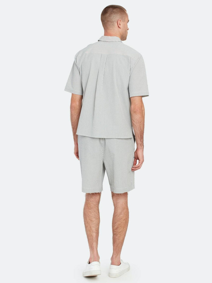 Translation missing: en.ATM Anthony Thomas Melillo Striped Regular Fit Short Sleeve Button-Down Shirt-M