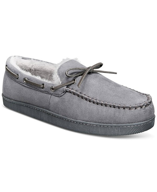 Translation missing: en.Club Room Men's Moccasin Slippers in Gray-Small 6-7