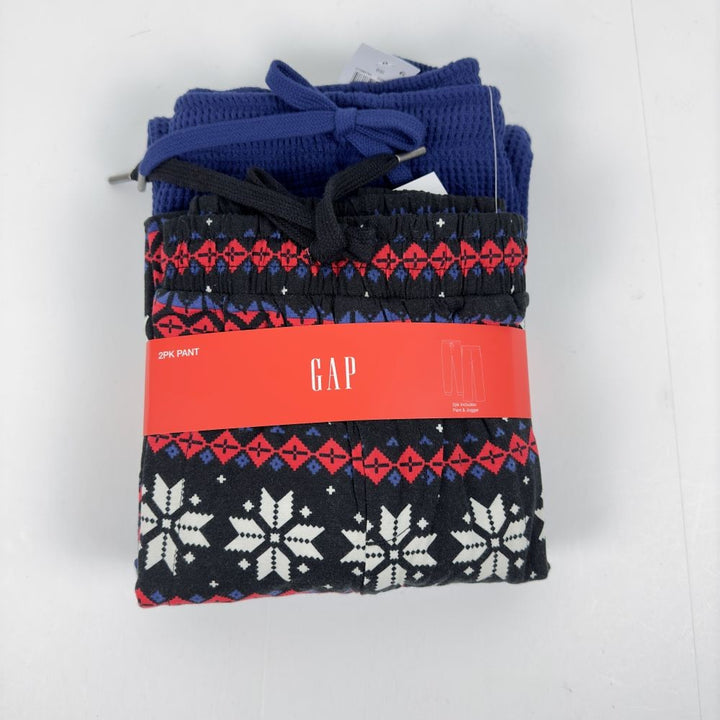 Translation missing: en.Gap Mens 2Pk. Waffle-Knit Jogger-Leg Pajama Pants Deep Cobalt &amp; Fair Isle-XL