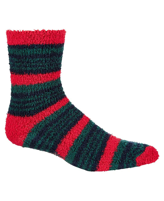 Translation missing: en.Club Room  Lot of 3 Cozy Holiday Stripe Socks Red/Green Multi-One Size