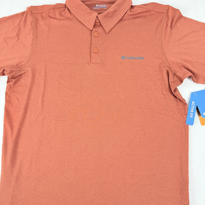 Translation missing: en.Columbia Men's Carter Short Sleeve Performance Crest Polo - Tuscan Rust-Medium