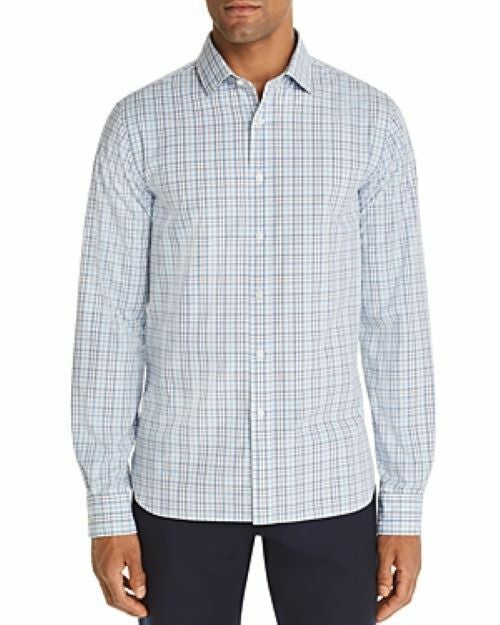 Translation missing: en.The Men's Store  Bi-Color Plaid Classic Fit Shirt Slate Blue-2XL