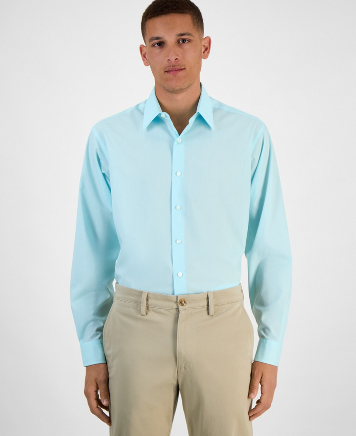 Translation missing: en.Club Room Men's Regular Fit Solid Dress Shirt Cotton Blend Mint Green-2XL