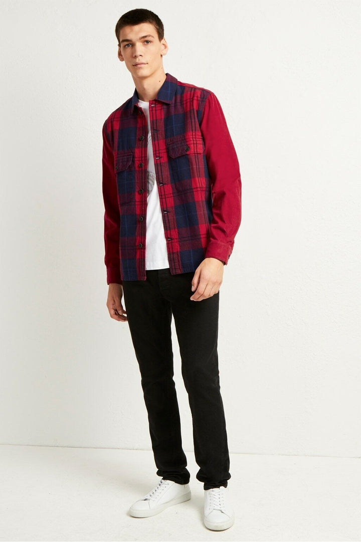 Translation missing: en.French Connection Arusha Flannel Check Shirt Tango Red-Size Small