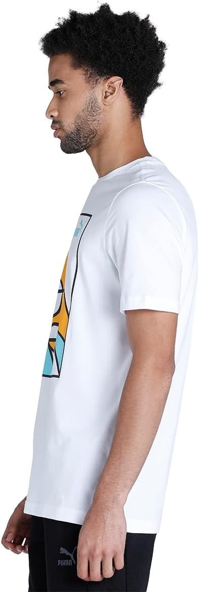 Translation missing: en.Puma Men's Crewneck Graphic Court Basketball Short Sleeve T-Shirt White-XL
