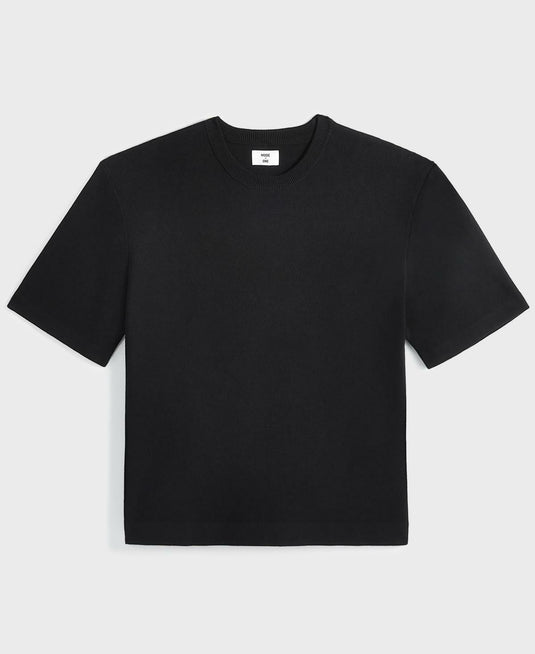 Translation missing: en.Mode of One Sweater Deep Black Size Large Relax-Fit Short-Sleeve Crewneck Mens