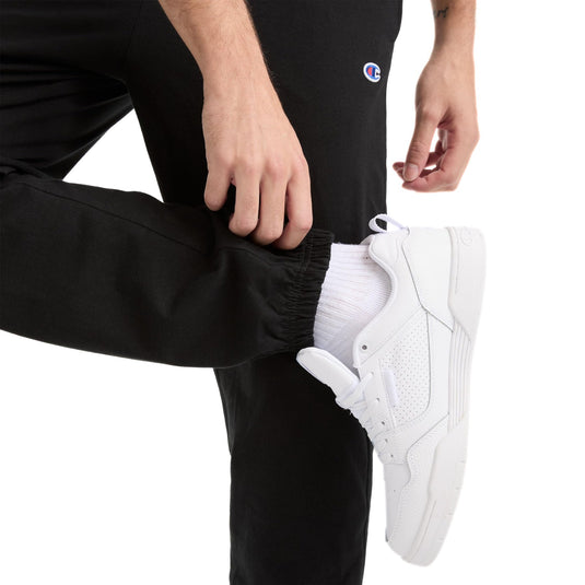 Translation missing: en.Champion Lounge Pants Black Size Small Cinched Hem C Logo Lightweight Jersey