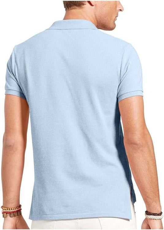 Translation missing: en.The Men's Store at Major Dept Store Zip Placket Polo Shirt Celestial Blue-XL