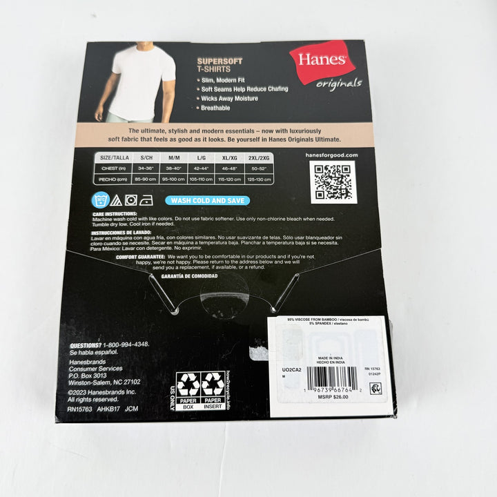 Translation missing: en.Hanes Originals Ultimate Men's T-Shirts, White, 2PK  SuperSoft Crewneck -Medium