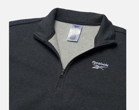 Translation missing: en.Reebok Mens Identity Quarter-Zip Fleece Sweatshirt Dk Grey Heather XL Reg-Fit