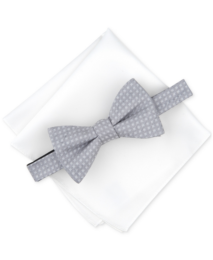 Translation missing: en.Alfani Men's Textured Bow Tie &amp; Pocket Square Set Wedding Formal Volume Pricing