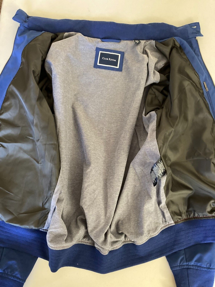 Translation missing: en.Club Room Men's Regular-Fit Color Block Bomber Jacket Red/White/Blue-Medium
