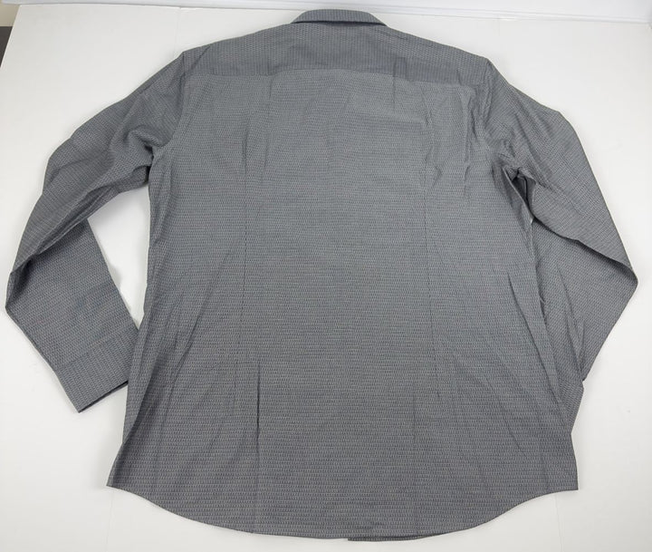 Translation missing: en.Hugo by Hugo Boss Dress Shirt Men's 17 34/35 Black/Grey Slim-Fit Kenno Cotton