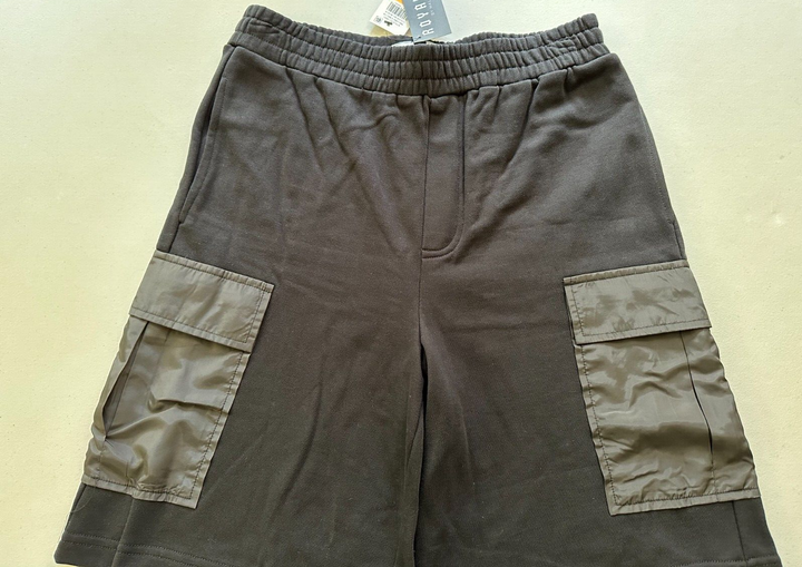 Translation missing: en.Royalty by Maluma Men's Relaxed-Fit Mixed-Media 9-1/2 Utility Shorts Black-XL