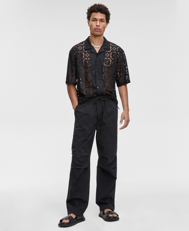Translation missing: en.Mode of One Men's Regular-Fit Stretch Ripstop Parachute Pants Black-Small