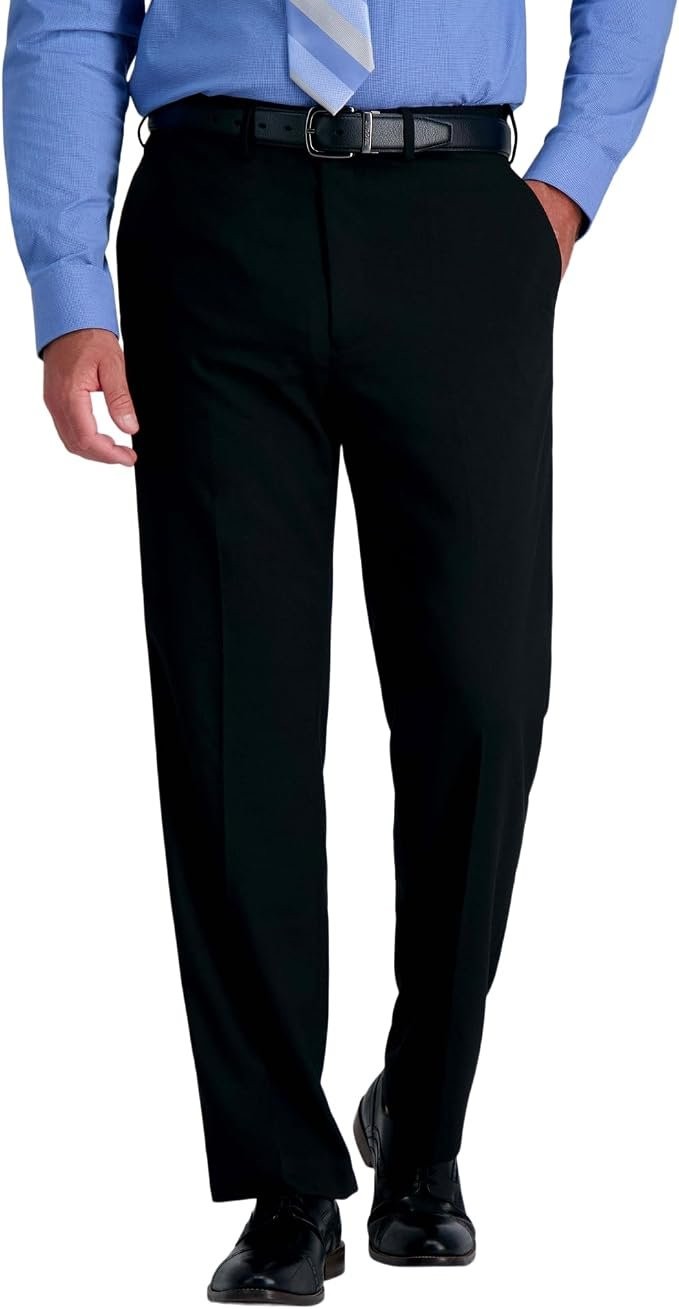 Translation missing: en.J.M. Haggar Men Premium Stretch Classic Fit Flat Front Dress Pants Black-32x30