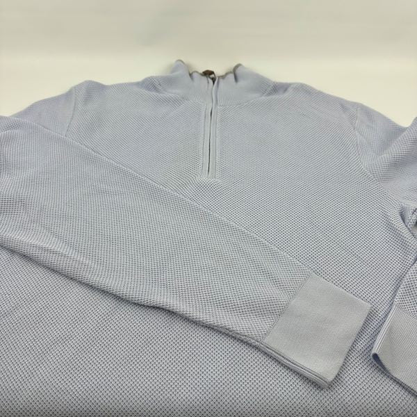 Translation missing: en.The Men's Store Cotton Birdseye Regular Fit Half Zip Mock Neck Sweater Blue-Med