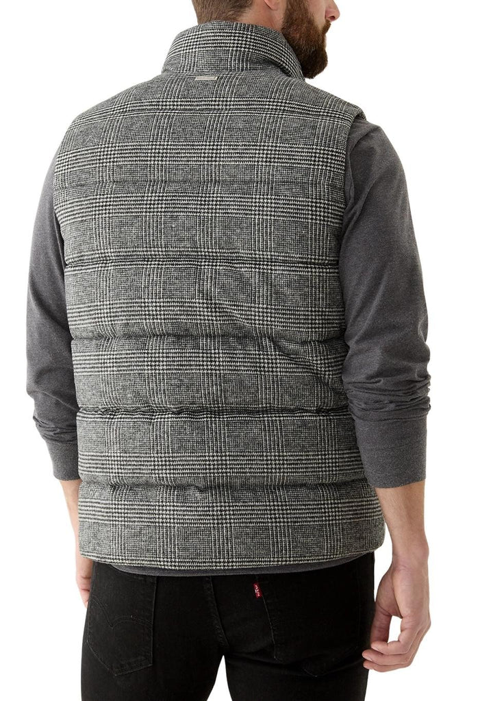 Translation missing: en.Michael Kors Men's Prince of Wales Check Quilted Puffer Vest - Black-Size 2XL
