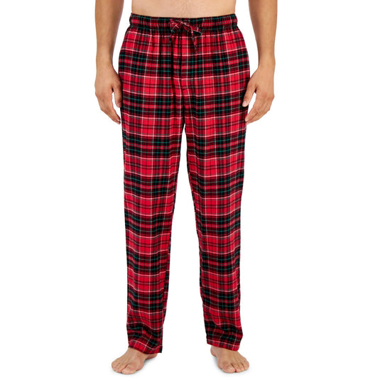 Translation missing: en.Club Room Men's Cotton Flannel Plaid Pajama Pants Red-Small