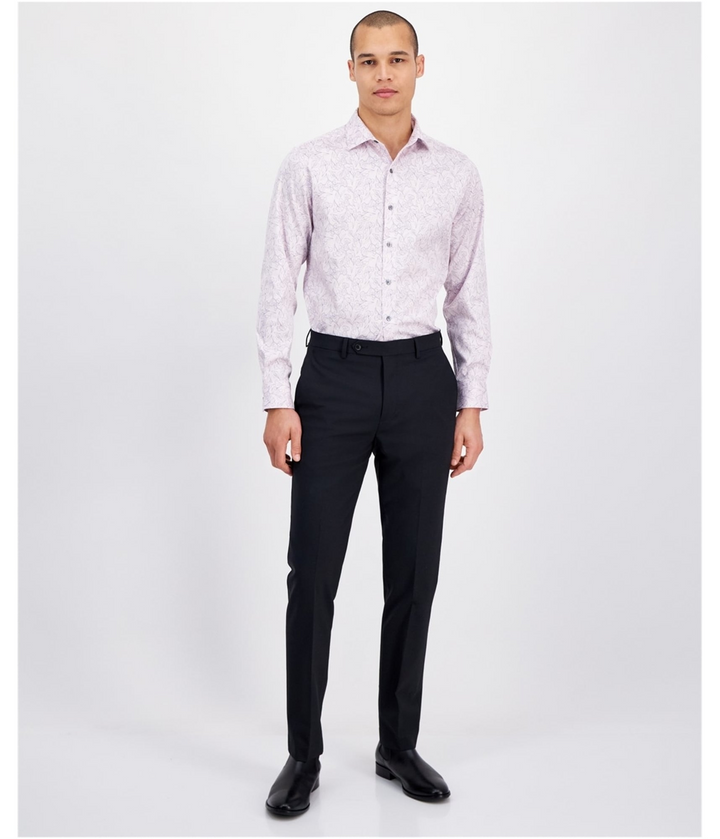 Translation missing: en.Bar III Men's Slim-Fit Abstract Floral Dress Shirt Pale Rose-14-14.5 32/33