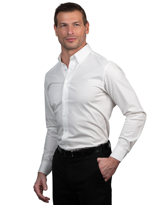 Translation missing: en.Tayion Collection Men's Slim-Fit Cotton Blend Dress Shirt White-17-17.5 32/33