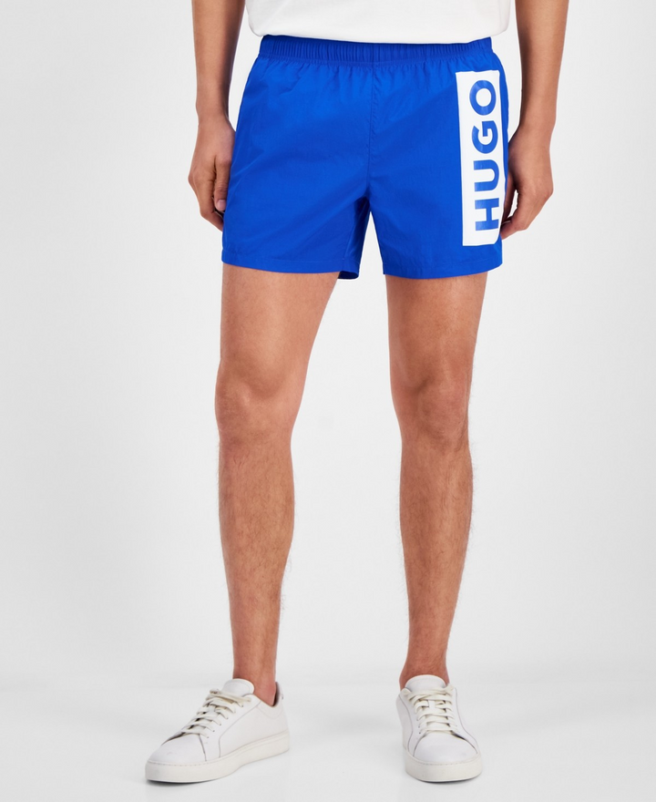 Translation missing: en.Hugo by Hugo Boss Men's Blue Okko Logo Swim Trunks 4" inseam Blue-Size XL
