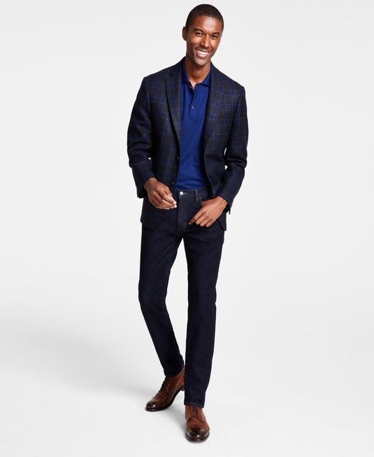 Translation missing: en.Michael Kors Keates Men's Classic Fit Wool Blend Sport Coat Charcoal/Navy-38R