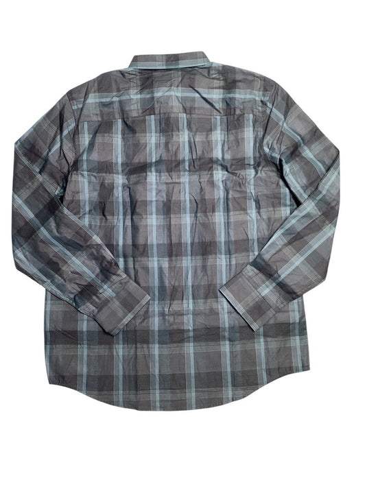 Translation missing: en.Alfani Men's Lomia Regular-Fit Plaid Dobby Button-Down Shirt Deep Black - Medium