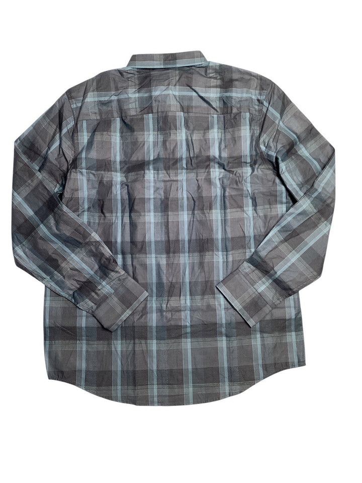 Translation missing: en.Alfani Men's Lomia Regular-Fit Plaid Dobby Button-Down Shirt Deep Black - Medium