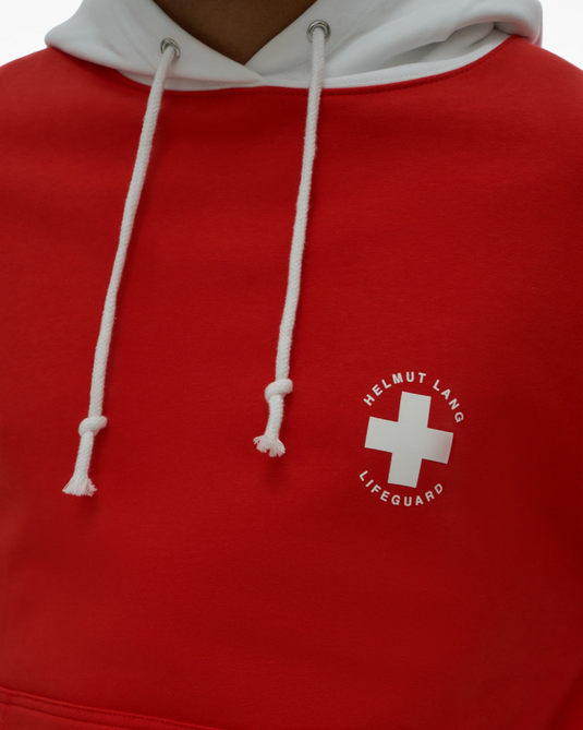 Translation missing: en.Helmut Lang Men's Lifeguard Hoodie in Fiery Red-Size Small