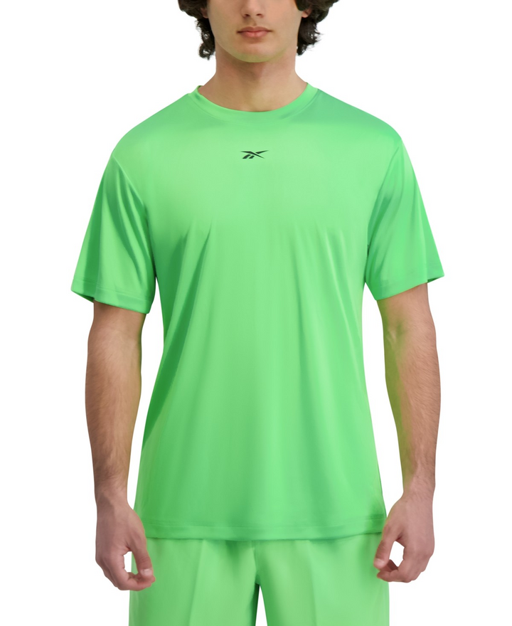 Translation missing: en.Reebok Men's Tech Performance Regular-Fit Logo T-Shirt - Solar Lime Green-Medium