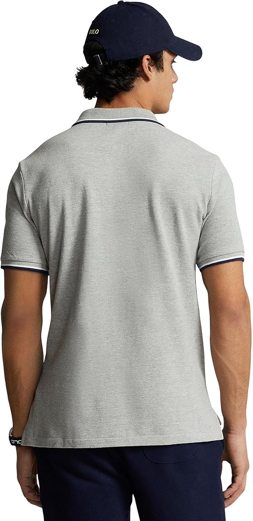 Translation missing: en.Polo Ralph Lauren Mens Polo Shirt Andover Heather Gray Classic-Fit Mesh-Medium