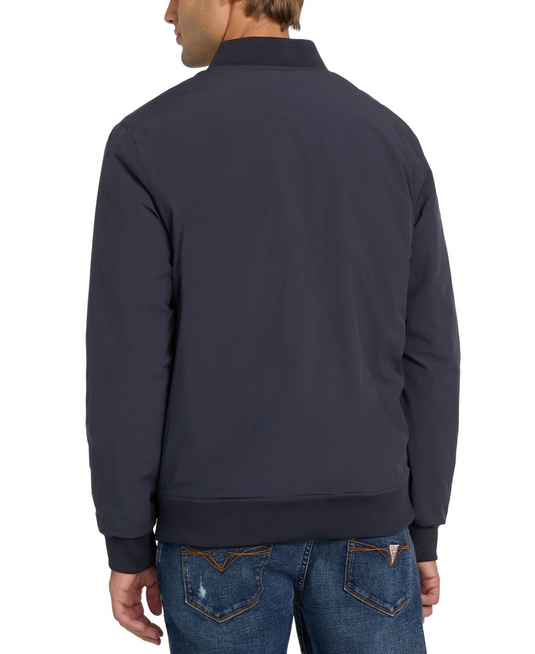 Translation missing: en.Guess Men's Bomber Jacket Size Large Navy Sea Lightweight Logo Full-Zip Stretch