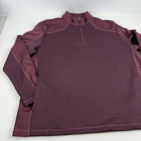 Translation missing: en.PGA Tour 3D Textured Quarter-Zip Golf Sweatshirt Burgundy Size 2XL Mens Pockets