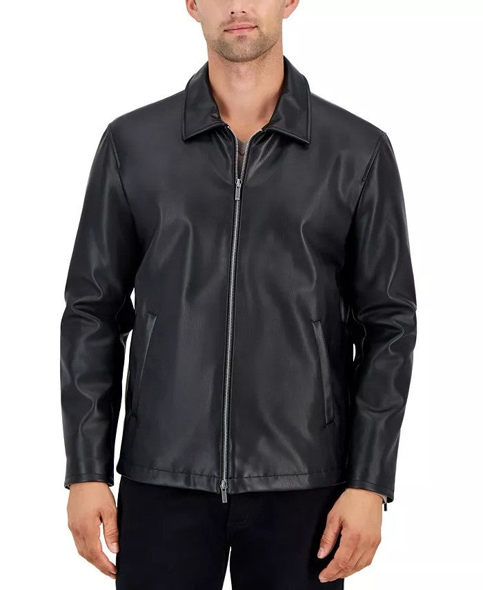 Translation missing: en.Alfani Men's Faux-Leather Jacket in Deep Black-XL 44-46