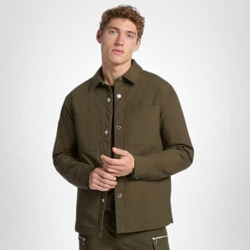 Translation missing: en.Michael Kors Stretch Cotton Padded Shirt Jacket Ivy Green-Large