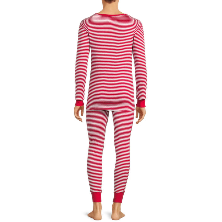 Translation missing: en.Hanes Men's Long John Sleep Pajamas, 2-Piece Set - Light Red-2XL