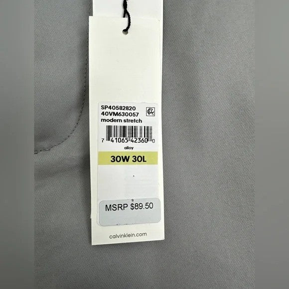 Translation missing: en.Calvin Klein Men's Slim-Fit Modern Stretch Chino Pants in Alloy Grey-30x30