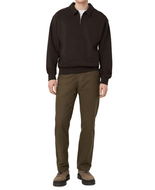 Translation missing: en.Frank And Oak Men's Loose-Fit 1/2-Zip French Terry Sweatshirt Chocolate Torte-XL