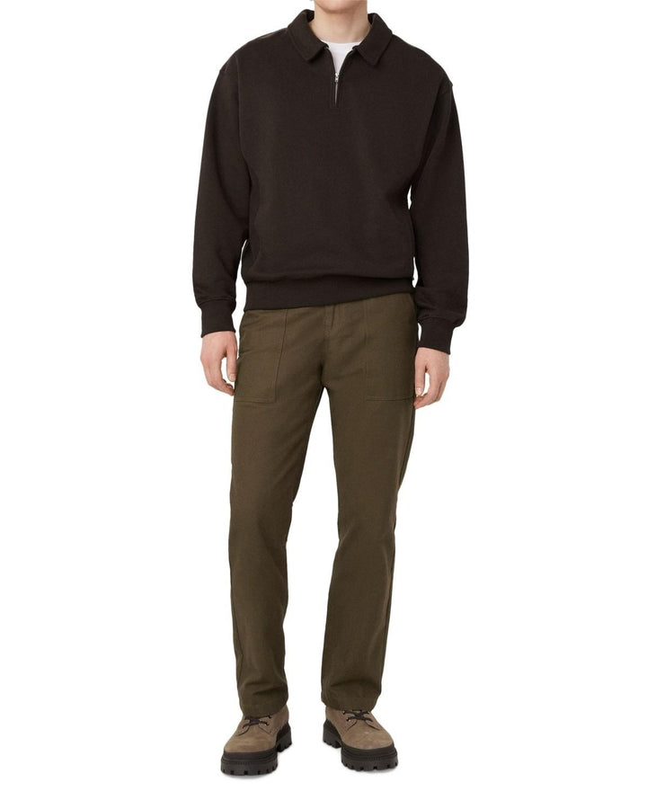 Translation missing: en.Frank And Oak Men's Loose-Fit 1/2-Zip French Terry Sweatshirt Chocolate Torte-XL