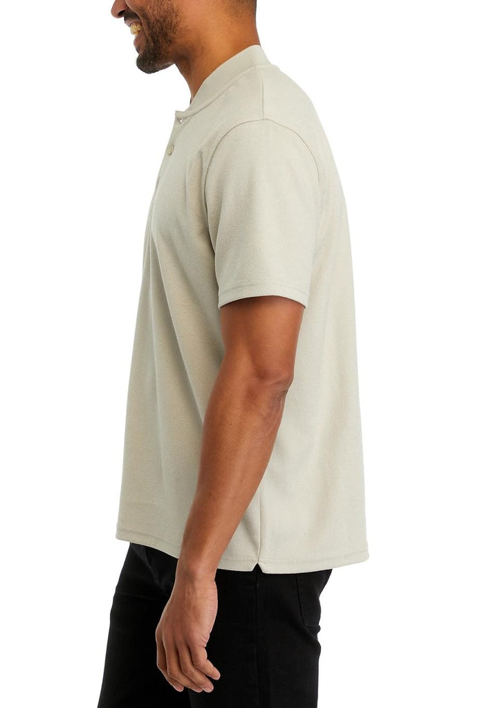Translation missing: en.Kenneth Cole Men's Henley Tan Size XL Textured-Knit Bomber-Collar Performance