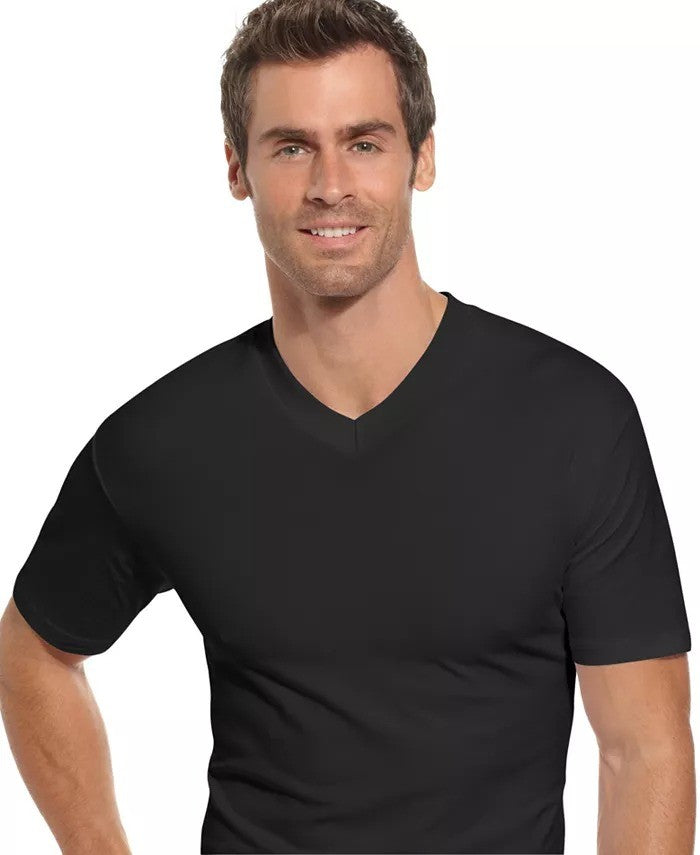 Translation missing: en.Alfani Men's V-Neck Undershirt Combed Cotton in Black-Size Small